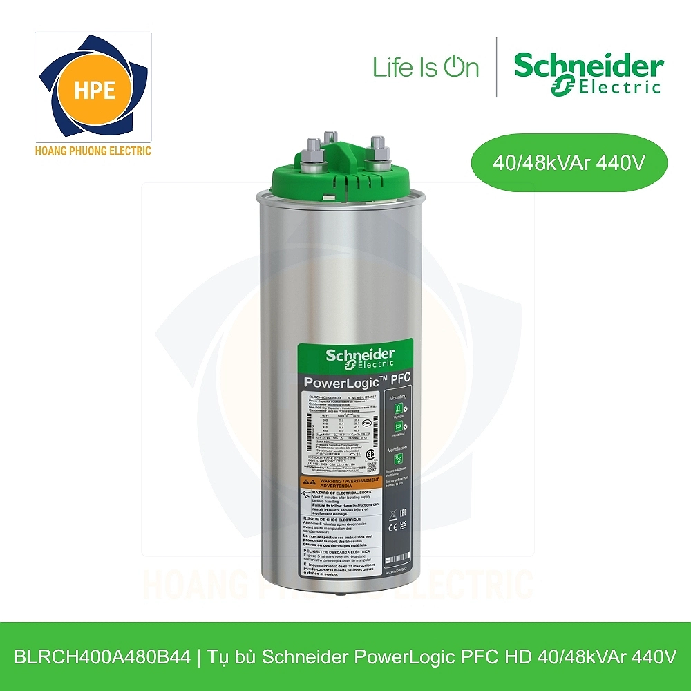 Tụ bù Schneider BLRCH400A480B44 40/48kVAr 440V