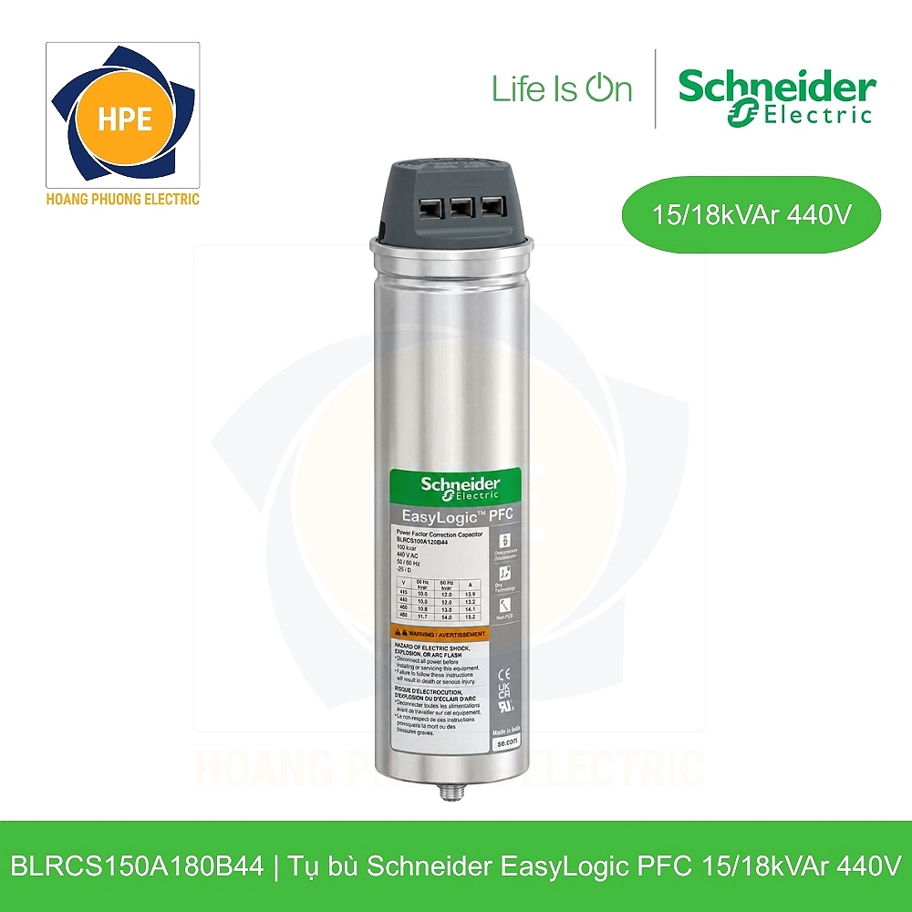 Tụ bù Schneider BLRCS150A180B44 15/18kVAr 440V