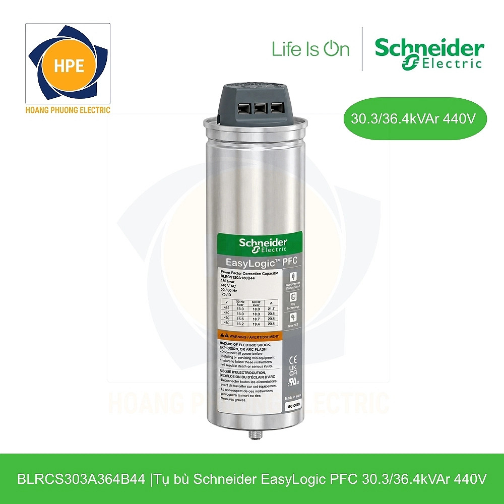Tụ bù Schneider BLRCS303A364B44 30.3/36.4kVAr 440V