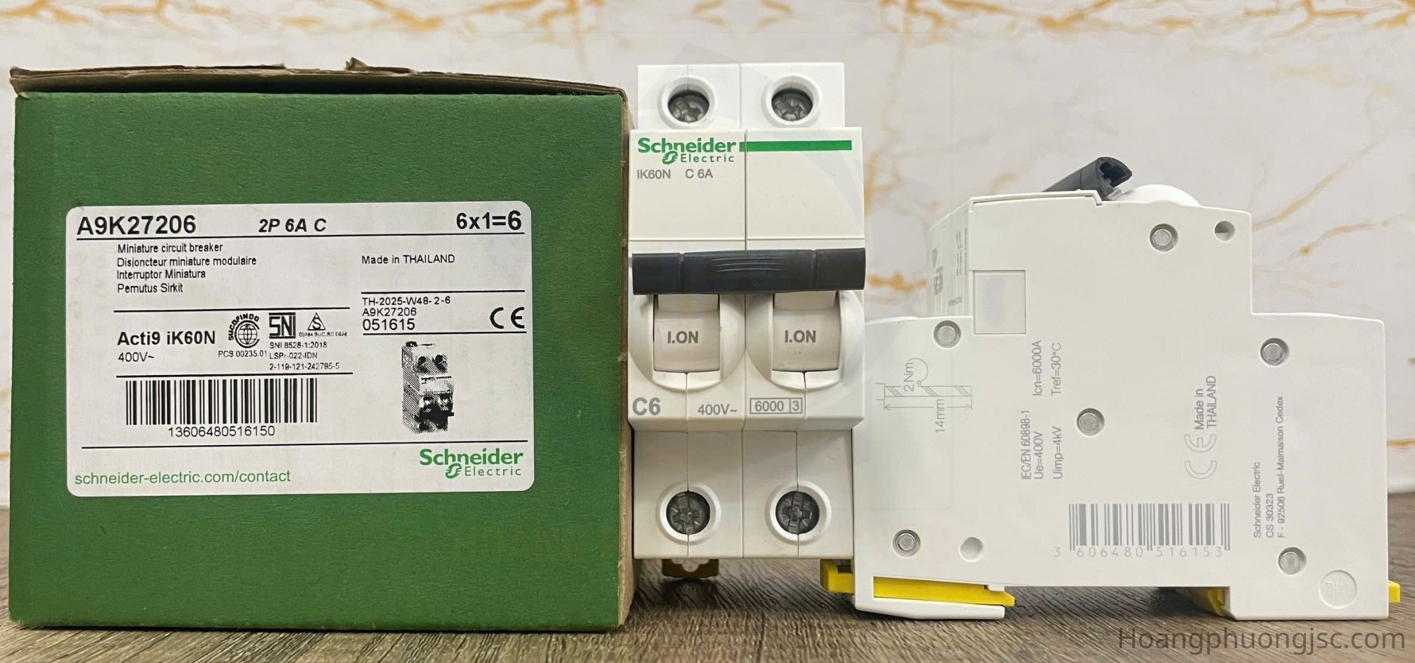 Hình ảnh thực tế MCB Acti9 iK60N A9K27206 Schneider