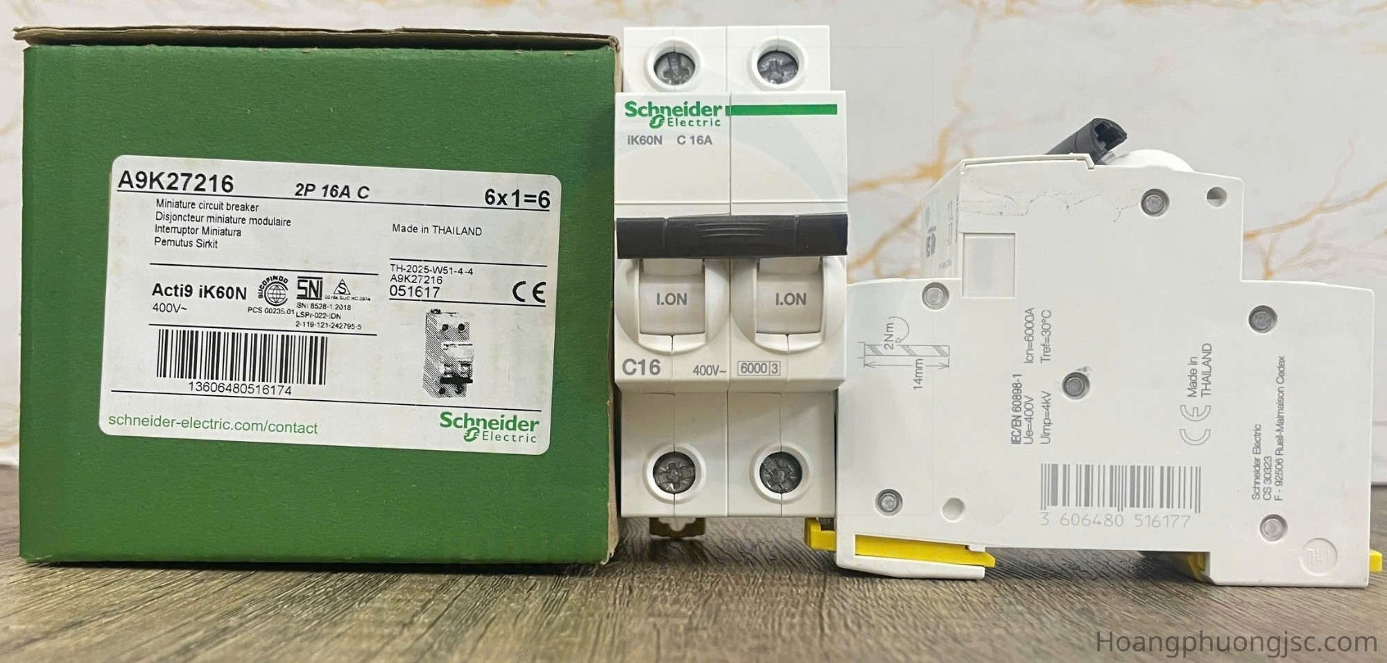Hình ảnh thực tế MCB Acti9 iK60N A9K27216 Schneider