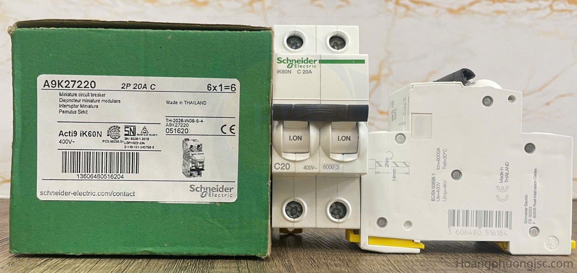 Hình ảnh thực tế MCB Acti9 iK60N A9K27220 Schneider
