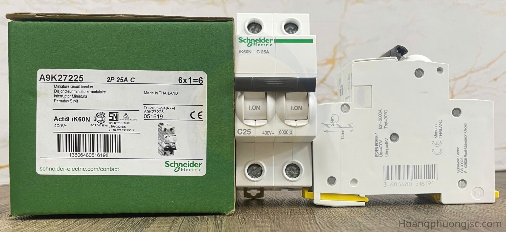 Hình ảnh thực tế MCB Acti9 iK60N A9K27225 Schneider