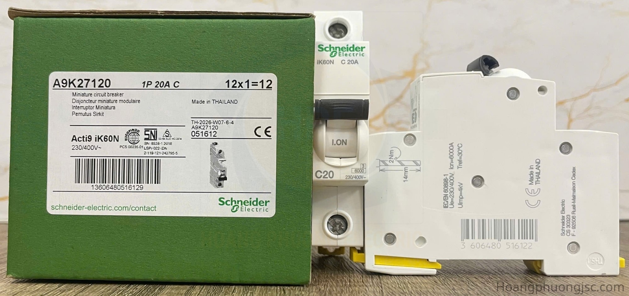 Hình ảnh thực tế MCB Acti9 iK60N A9K27120 Schneider