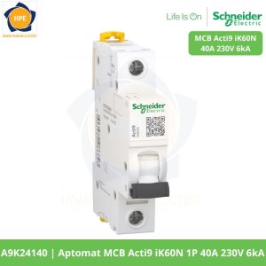 A9K24140 Aptomat MCB Acti9 iK60N 1P 40A 230V 6kA