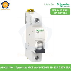 A9K24140 Aptomat MCB Acti9 iK60N 1P 40A 230V 6kA