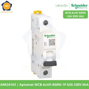 A9K24163- Aptomat MCB Acti9 iK60N 1P 63A 230V 6kA