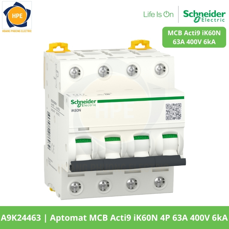 A9K24463 Aptomat MCB Acti9 iK60N 4P 63A 400V 6kA