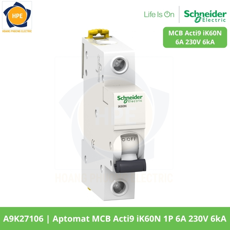 A9K27106 Aptomat MCB Acti9 iK60N 1P 6A 230V 6kA