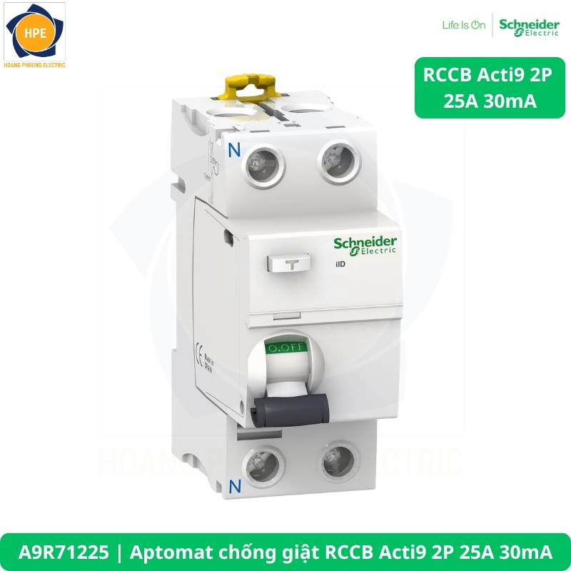 A9R71225 Aptomat chống giật RCCB Acti9 2P 25A 30mA