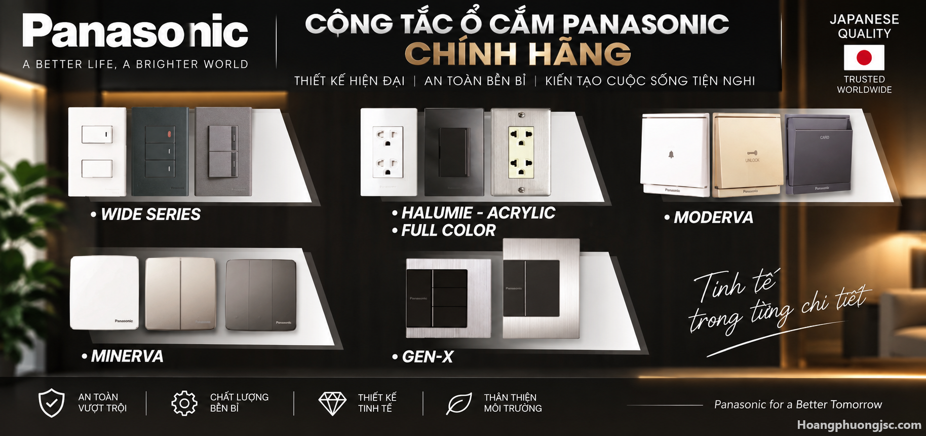 Công tắc ổ cắm Panasonic chính hãng Nhật Bản