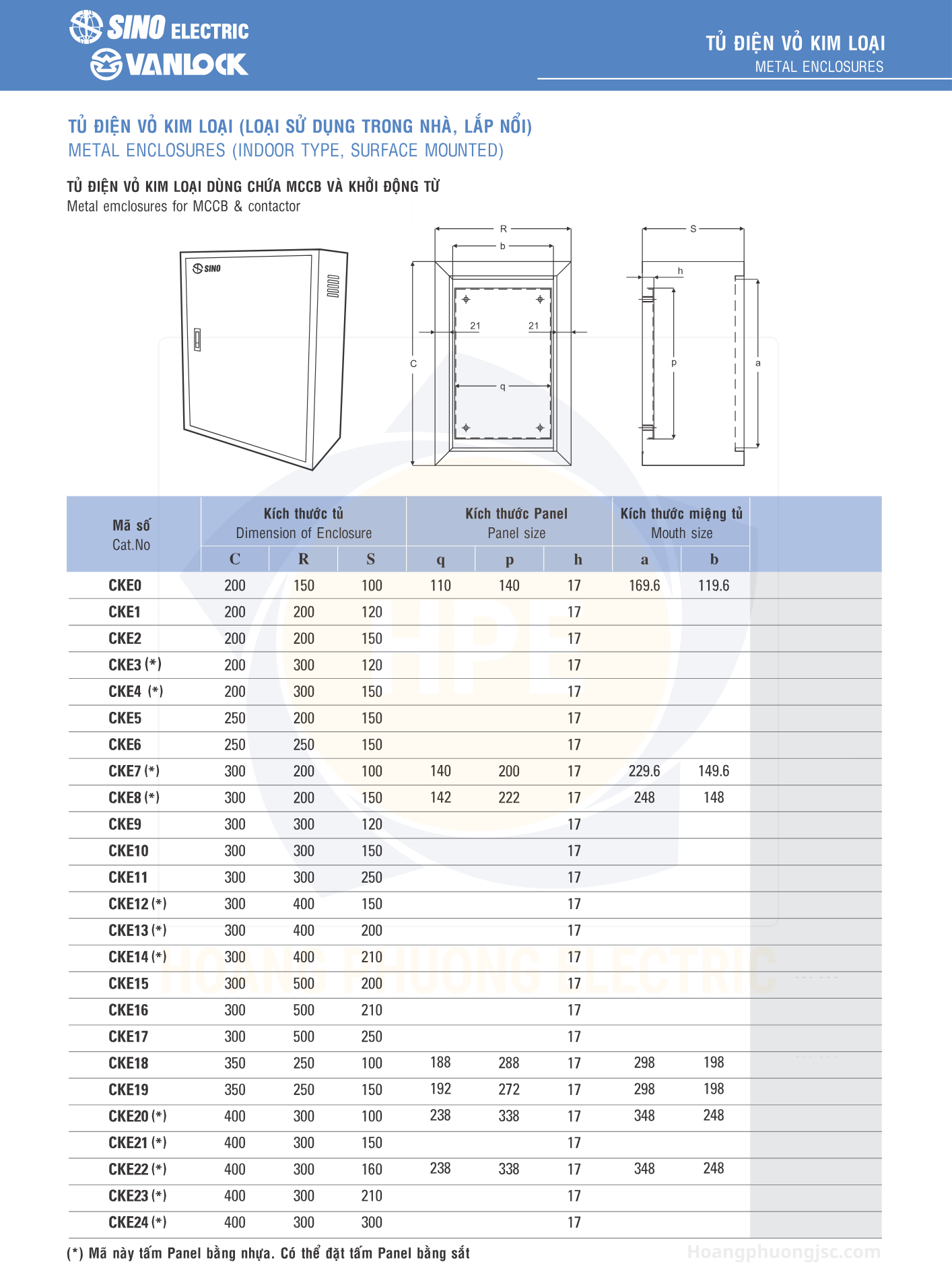 CKE1 | Tủ điện kim loại Sino
