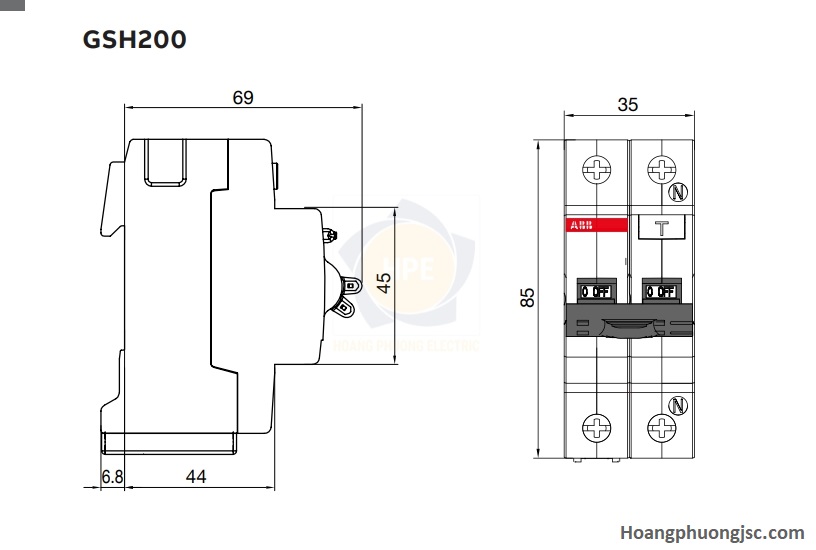 Kích thước RCBO