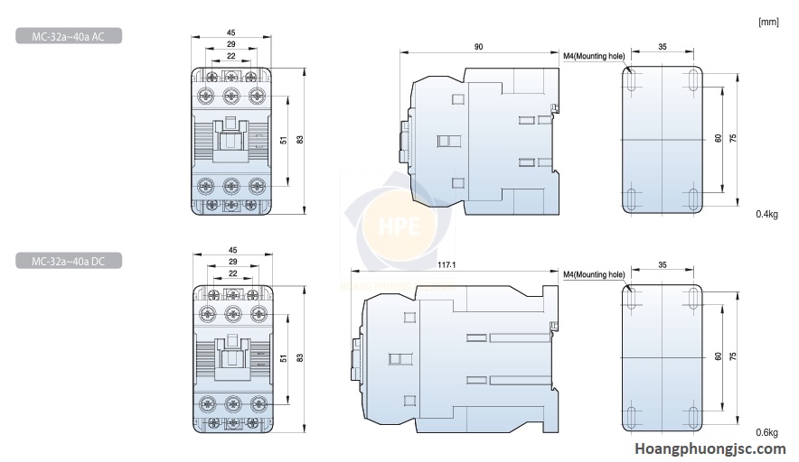 Kích thước mc-32a