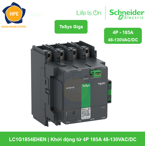 LC1G1854EHEN Schneider - Khởi động từ 4P 185A 48-130VAC/DC