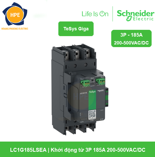 LC1G185LSEA Schneider - Khởi động từ 3P 185A 200-500VAC/DC