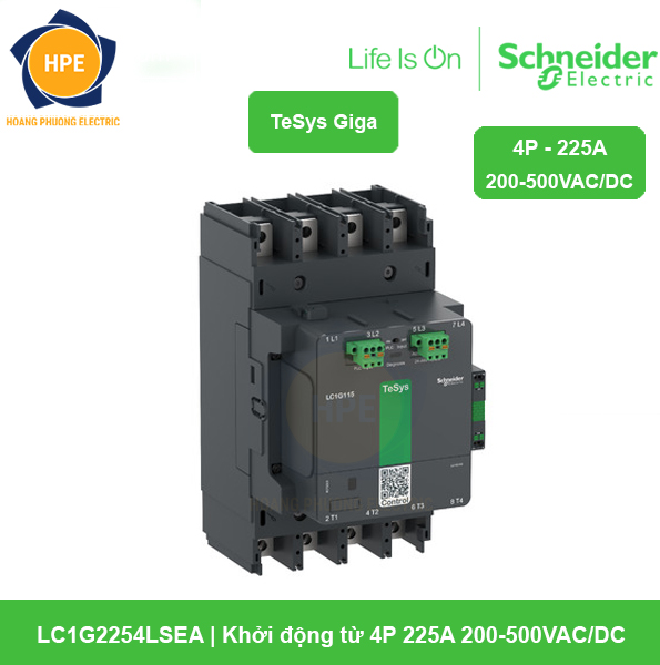 LC1G2254LSEA Schneider - Khởi động từ 4P 225A 200-500VAC/DC