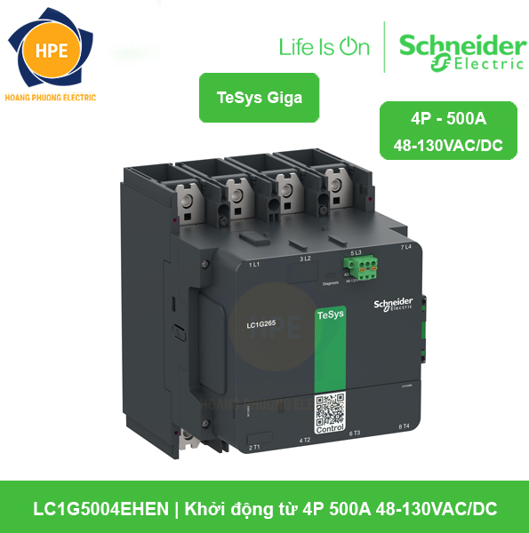LC1G5004EHEN Schneider - Khởi động từ 4P 500A 48-130VAC/DC