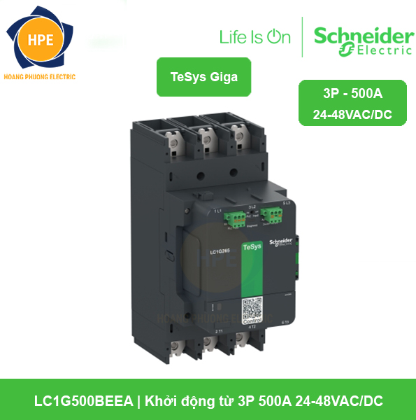 LC1G500BEEA Schneider - Khởi động từ 3P 500A 24-48VAC/DC