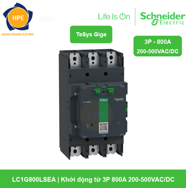 LC1G800LSEA Schneider - Khởi động từ 3P 800A 200-500VAC/DC