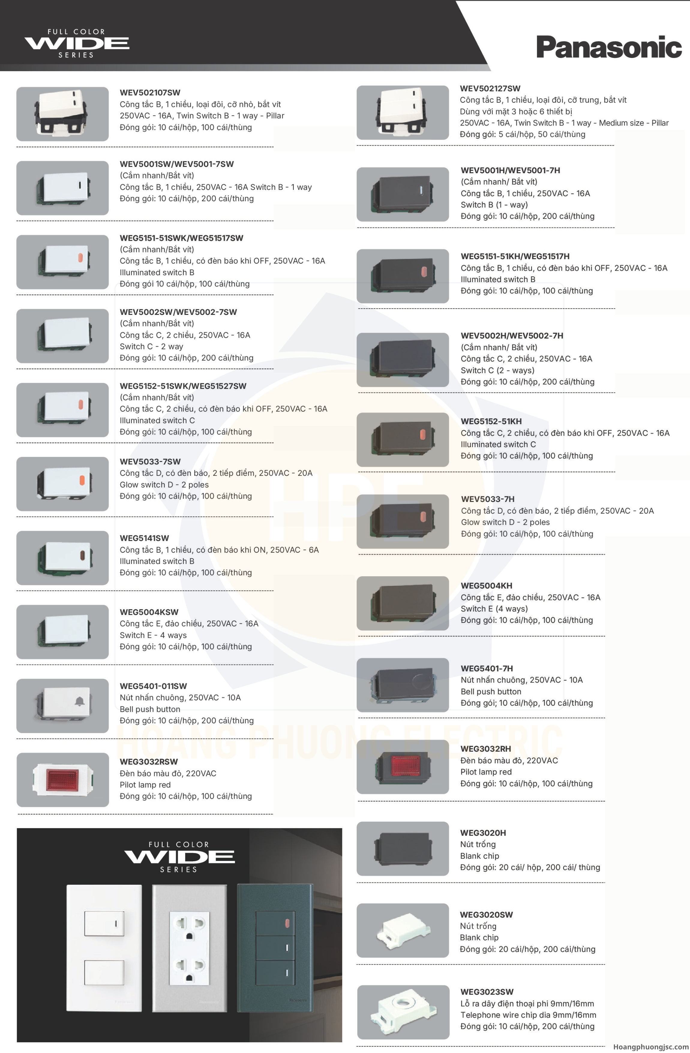 Công tắc ổ cắm Wide Panasonic