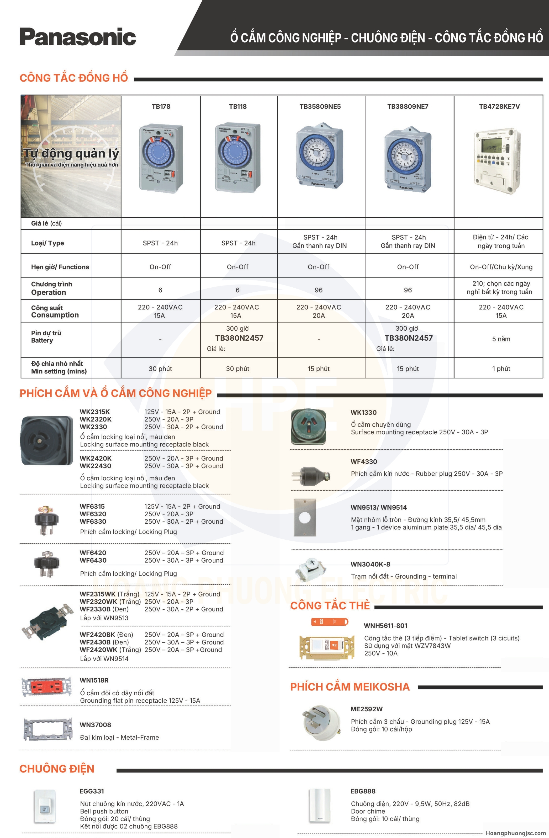Time thời gian 24h Panasonic