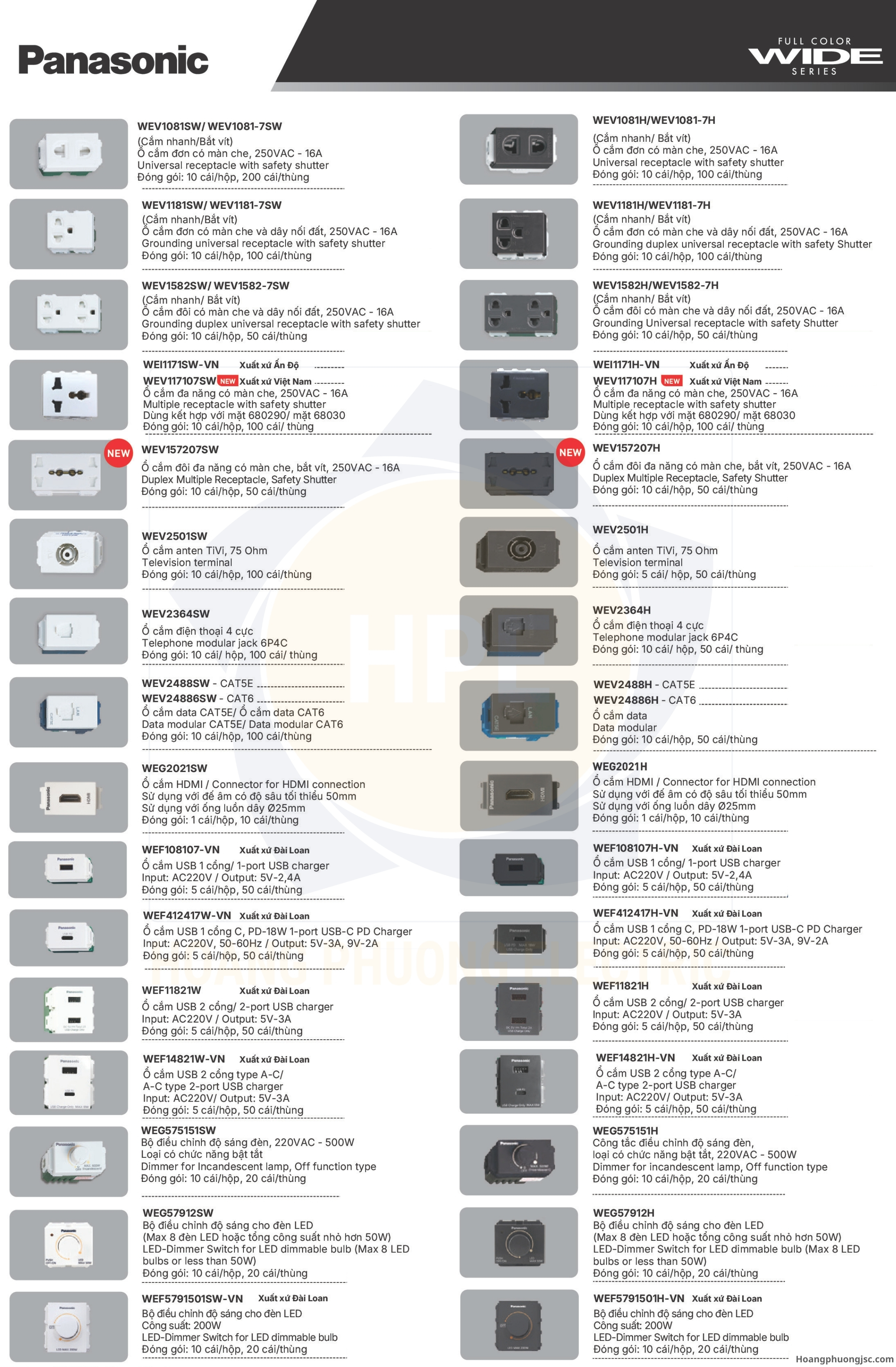Công tắc ổ cắm Wide Panasonic
