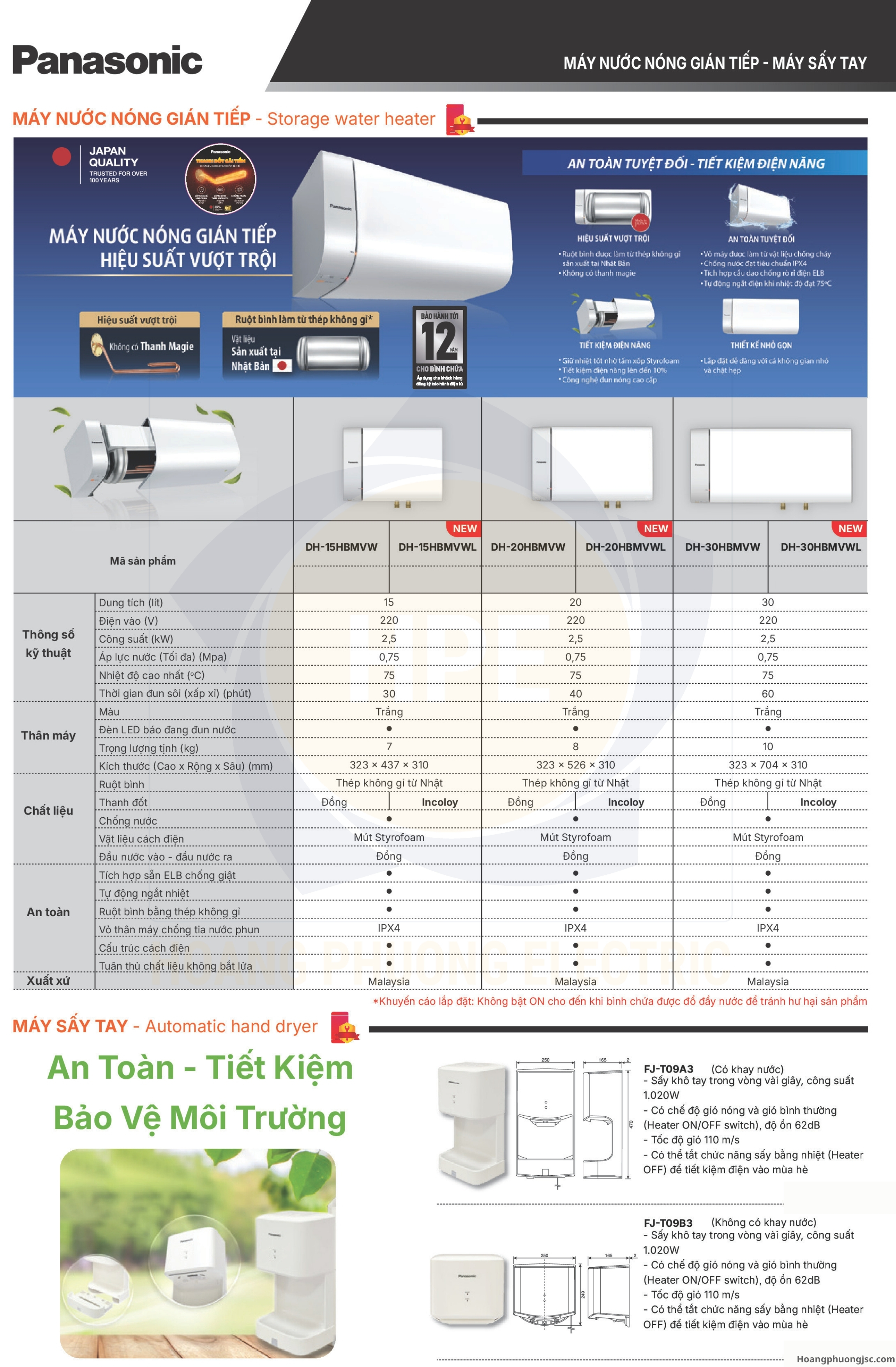 Bình nóng lạnh Panasonic