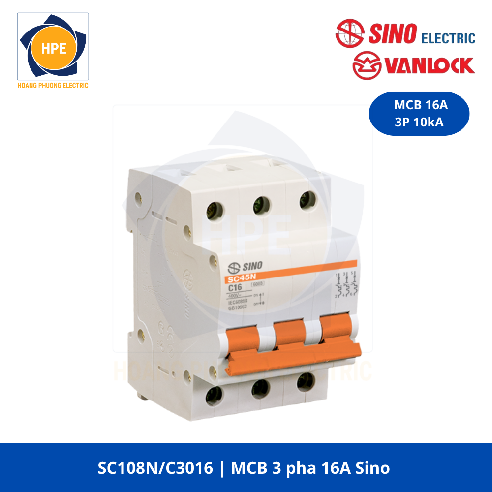 SC108N/3016 MCB 3P 16A 10kA Sino