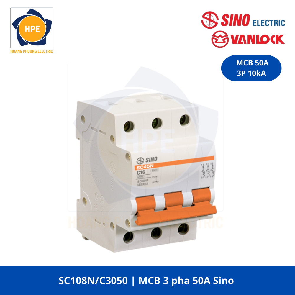 SC108N/3050 MCB 3P 50A 10kA Sino