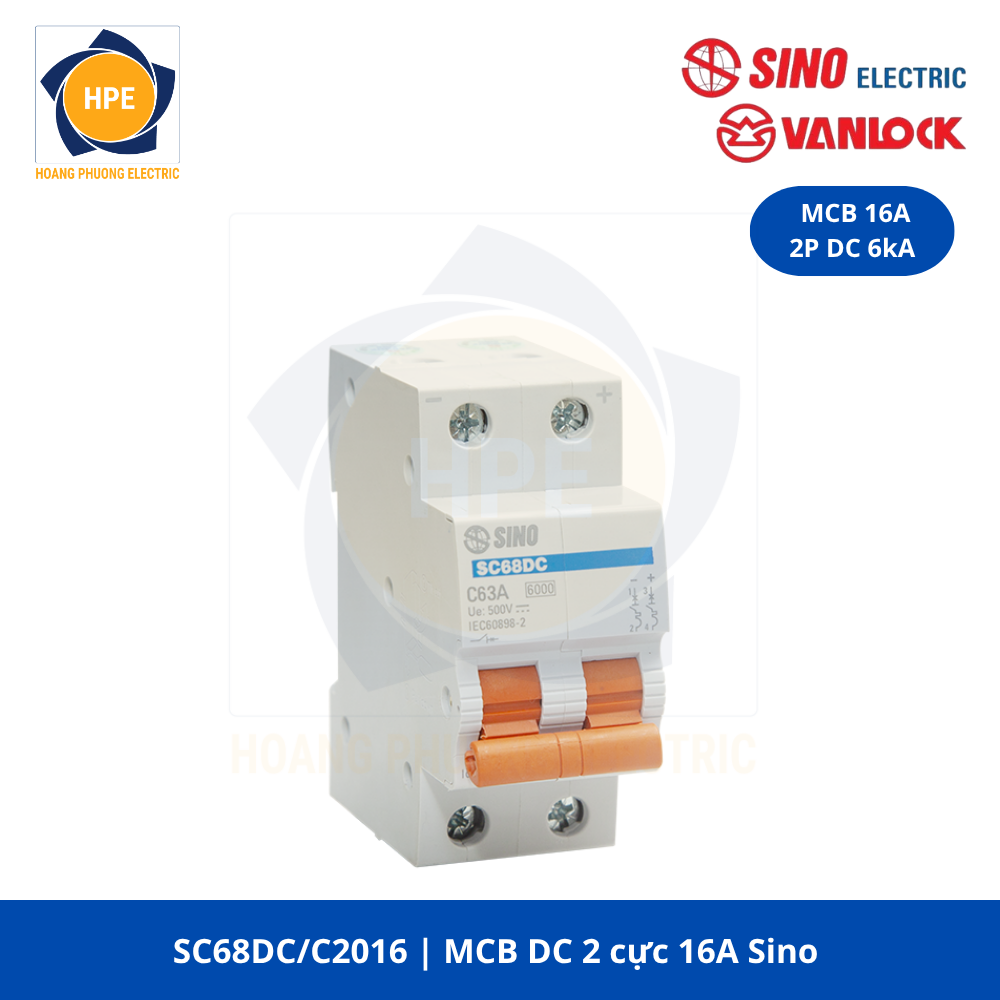 SC68DC/C2016 MCB DC 2P 16A Sino