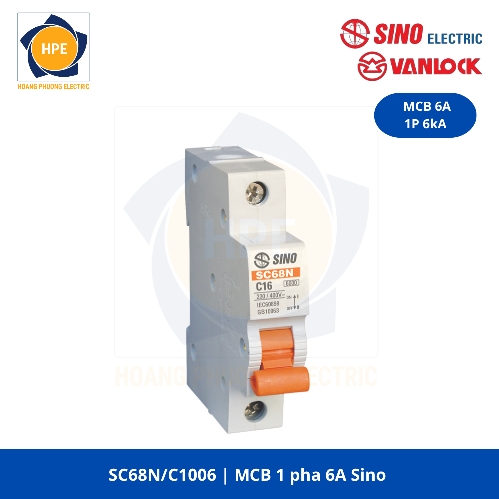 SC68N/1006 MCB 1P 6A 6kA Sino