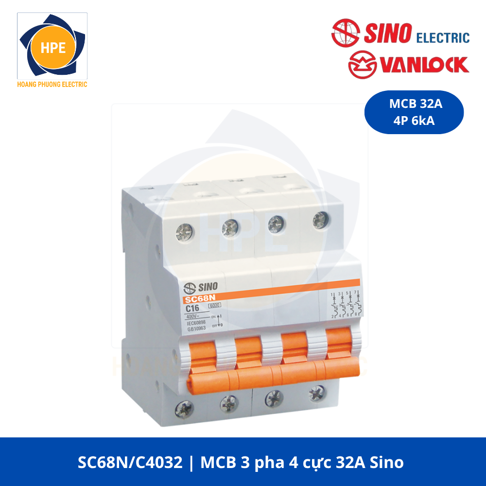 SC68N/4032 MCB 4P 32A 6kA Sino
