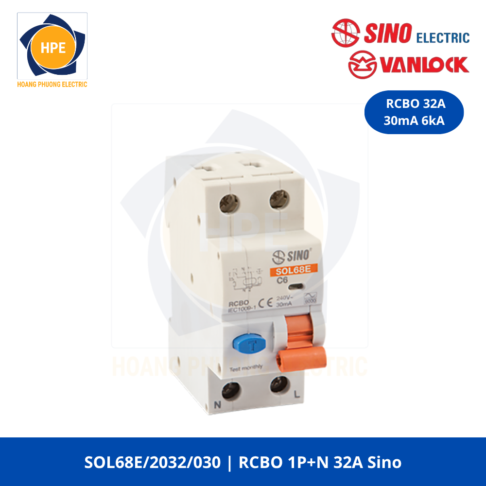SOL68E/2032/030 RCBO Sino 32A 30mA