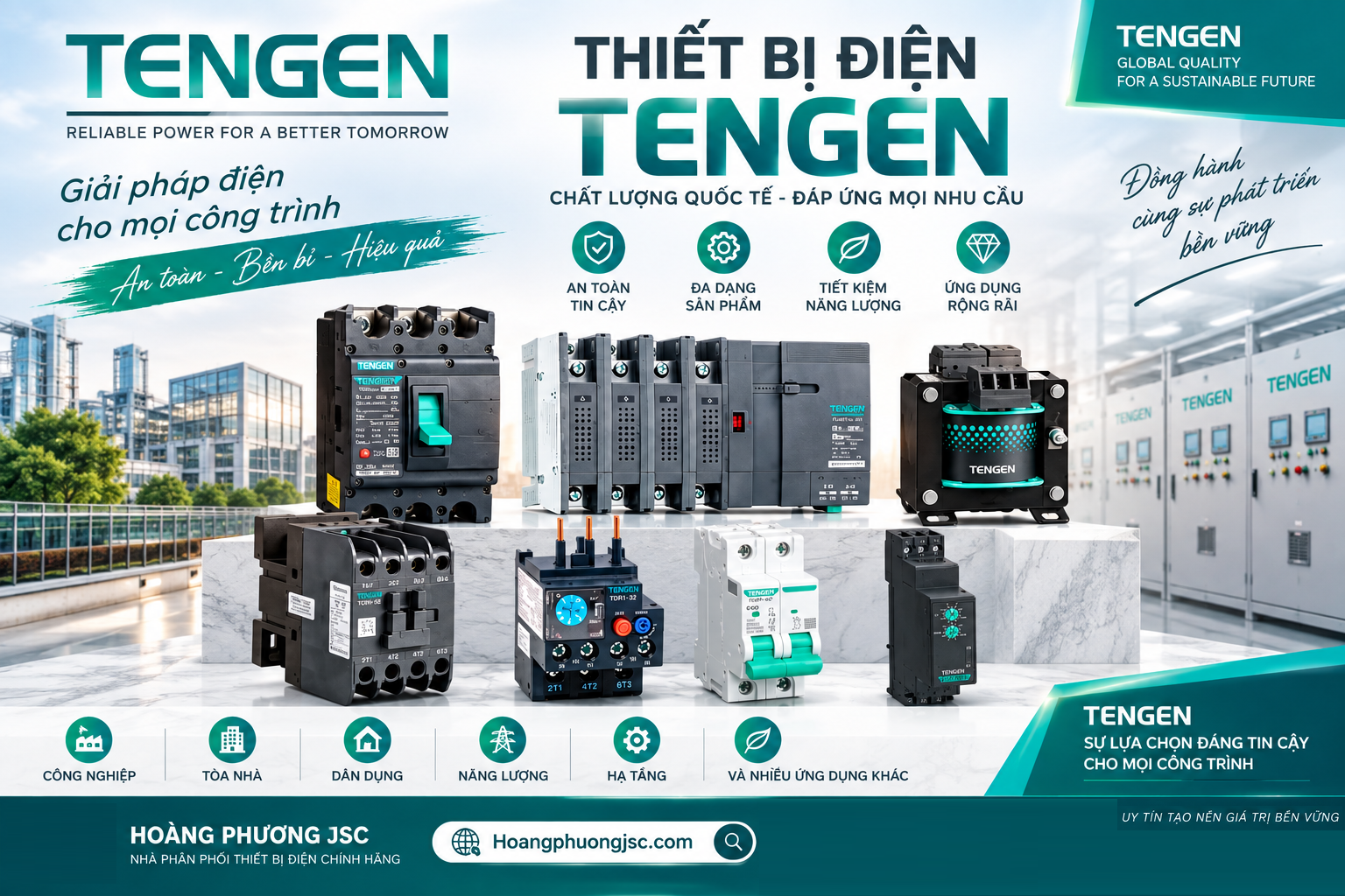 Thiết bị điện Tengen chính hãng tại Việt Nam gồm ACB, MCCB, MCB, RCBO, ATS, contactor, rơ le, biến dòng CT và thiết bị điều khiển.