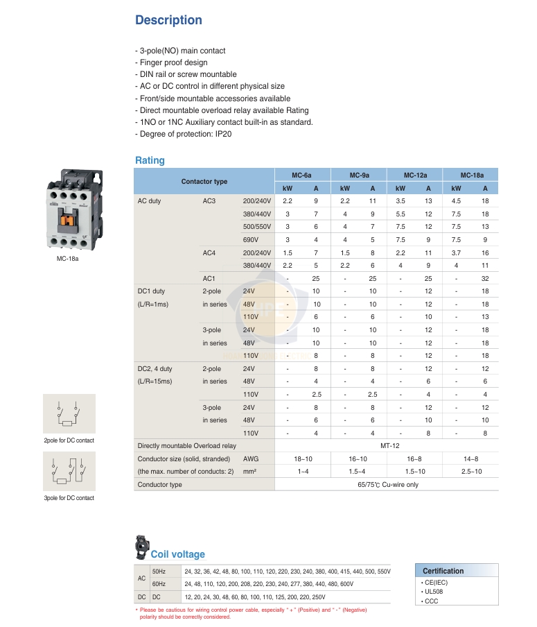 Thông số MC 6-18A