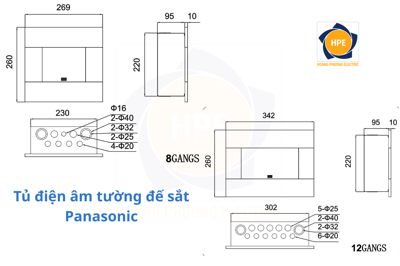 Tủ điện âm tường cửa mờ Panasonic chính hãng