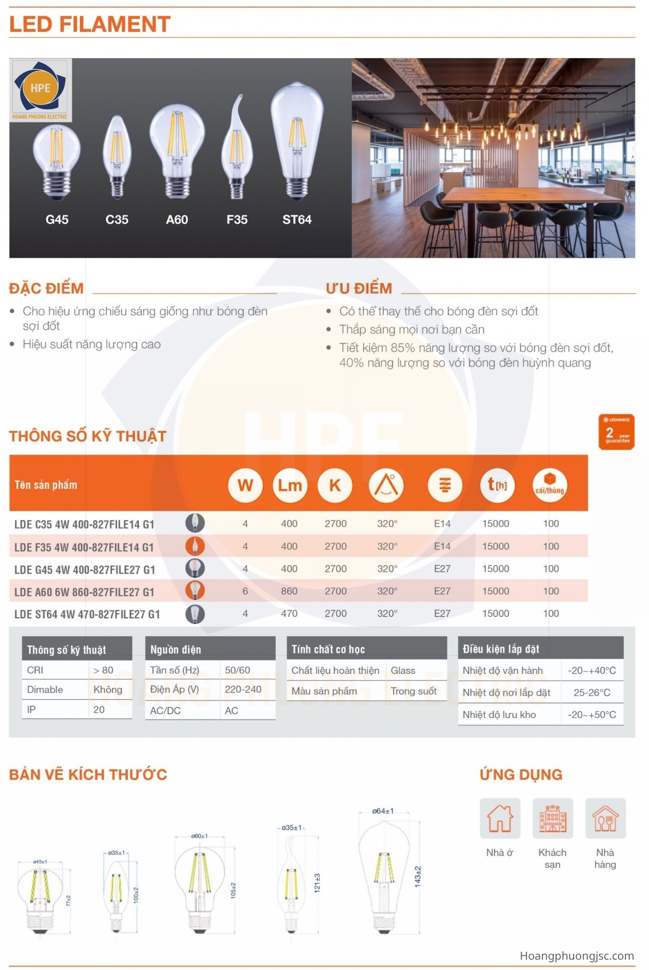 Bóng đèn LED Filament OSRAM
