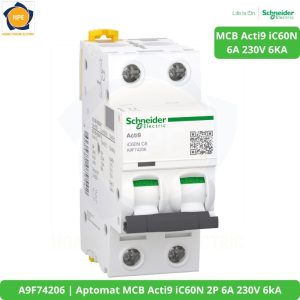 A9F74206 Aptomat MCB Acti9 iC60N 2P 6A 230V 6kA