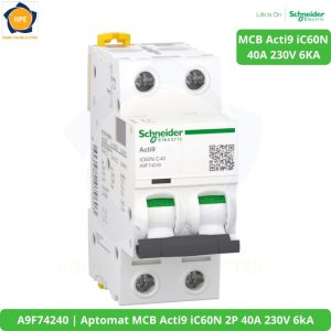 A9F74240 Aptomat MCB Acti9 iC60N 2P 40A 230V 6kA