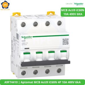 A9F74410 Aptomat MCB Acti9 iC60N 4P 10A 400V 6kA