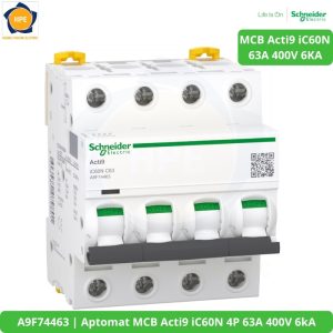 A9F74463 Aptomat MCB Acti9 iC60N 4P 63A 400V 6kA