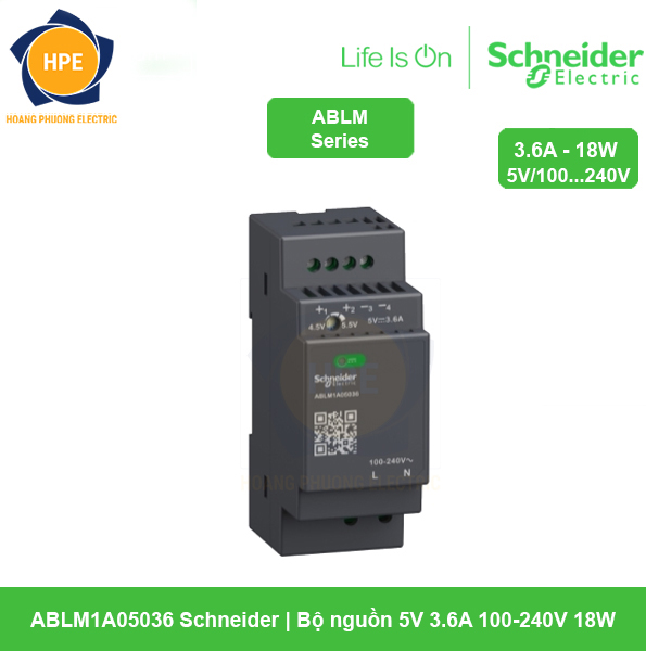 ABLM1A05036 - Bộ nguồn Schneider 24V 3.6A 100-240V 18W