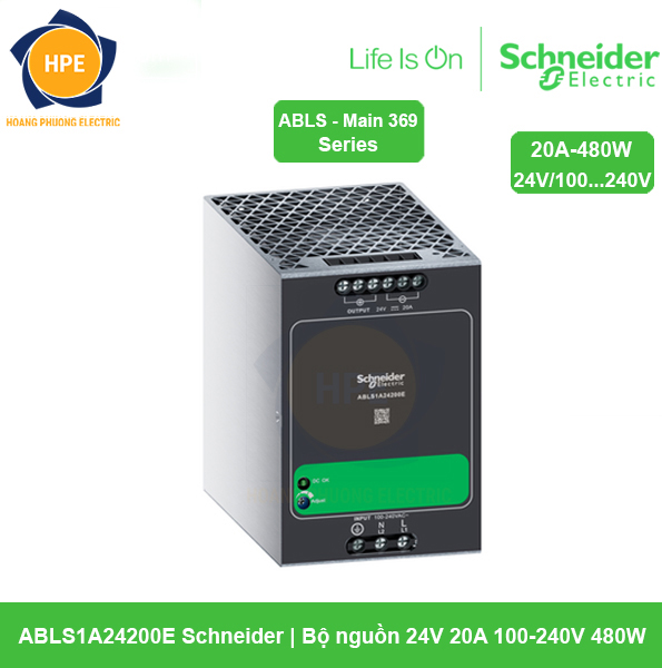 ABLS1A24200E - Bộ nguồn Schneider 24V 20A 100-240V 480W