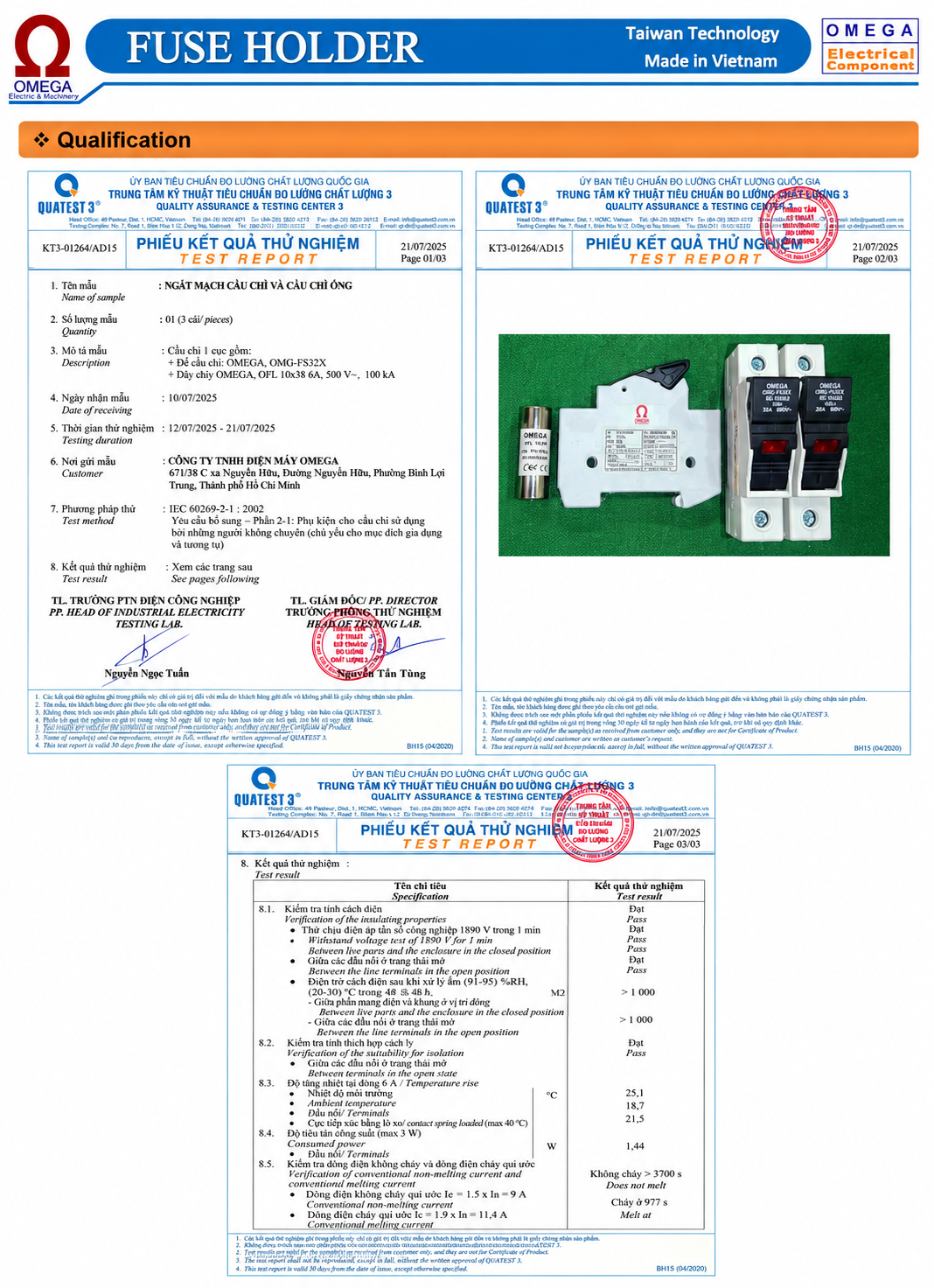 Catalog cầu chì Omega