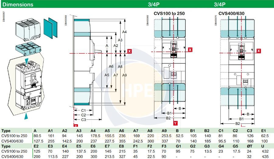CVS100B LV510300 | Aptomat MCCB 3P 16A 25kA Schneider