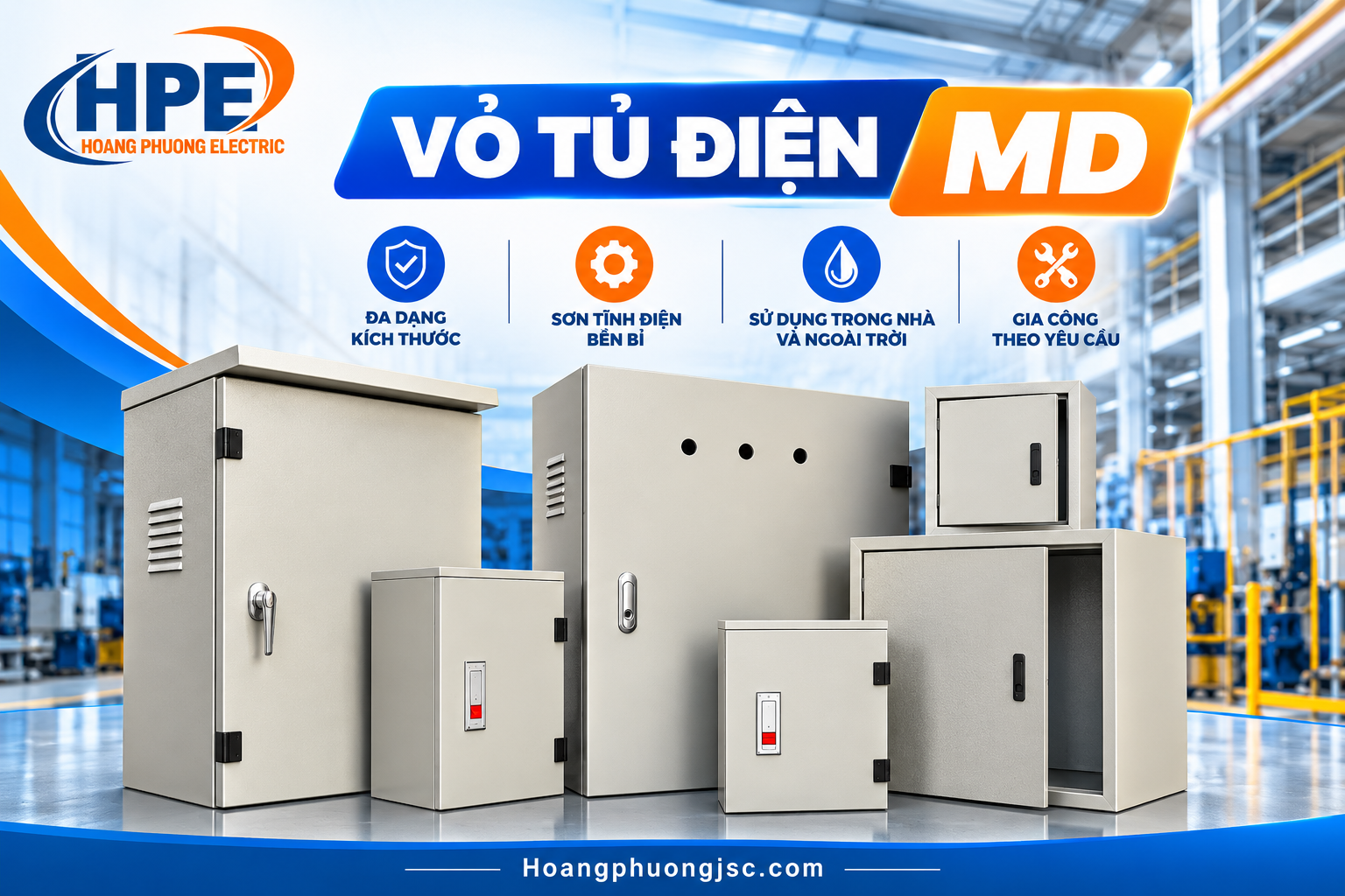 Tủ điện MD là loại vỏ tủ điện công nghiệp dùng để chứa, bảo vệ các thiết bị điện, aptomat, cầu dao và bảng mạch bên trong hệ thống điện.